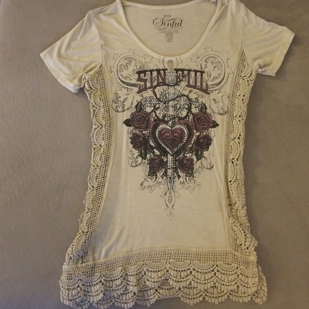 Sinful | Tops | Rhinestone Studded NWT SizeM